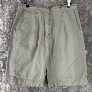 Woolrich Size 10 Flat Front Cotton Casual Shorts Button Zip Pockets Khaki Chino